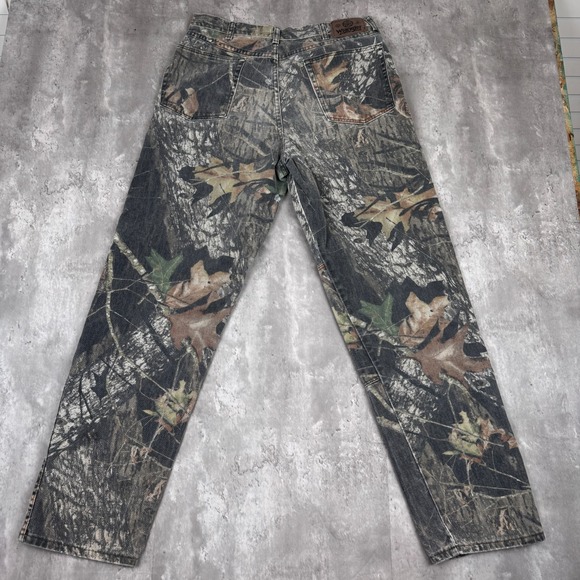 Wrangler Camo Jeans Men's 34x34 Green Mossy Oak Break Up Double Knee Straight - Picture 3 of 8